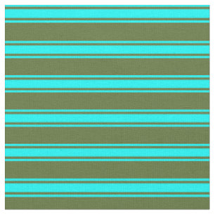 Tissu Olive foncé vert et Cyan Lignes/Motif