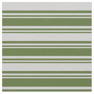 Tissu Olive foncé vert et gris clair rayures Motif