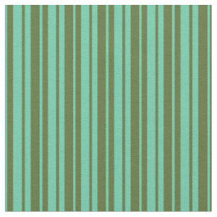 Tissu Olive foncé vert et Motif des rayures aquamarines
