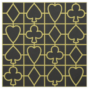 Tissu Or de noir de casino de Vegas de costume de carte