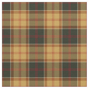 Tissu Or et plaid rustique vert-foncé