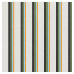 Tissu Orange, bleu ciel, vert olive, noir et blanc