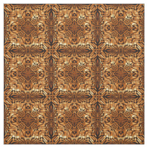 Tissu Orange Brown Bali Batik Style Paisley Motif