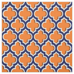 Tissu Orange de citrouille, Marocain Quatrefoil #5DS de