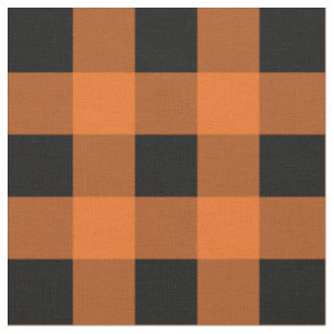 Tissu orange et noir de motif de guingan