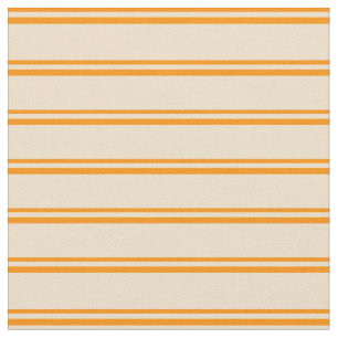 Tissu Orange foncé et bandes tan