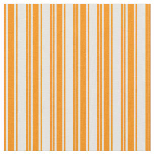 Tissu Orange foncé et rayures blanches