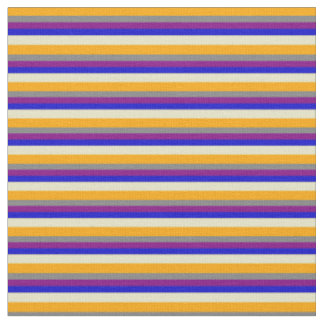 Tissu Orange, Gris, Violet, Bleu, Bleu, Bande D'Or Pale