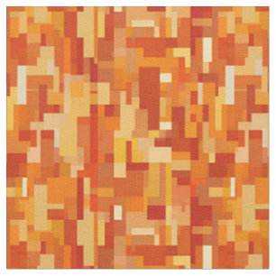 Tissu Orange / Jaune Carrés Abstraits & Rectangles
