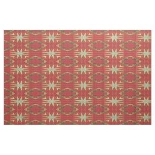 Tissu Orange Rouge Taupe Beige Khaki Brown Ethnie
