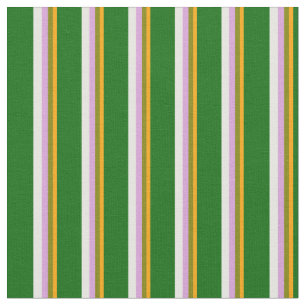 Tissu Orange, Vert, Plum, Blanc & Vert foncé Couleur
