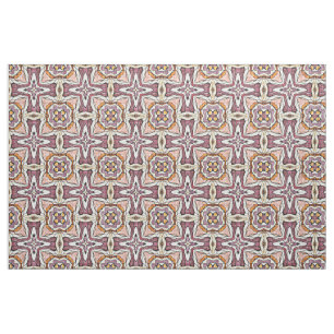 Tissu Orange violet rétro chic Nouveau déco Motif