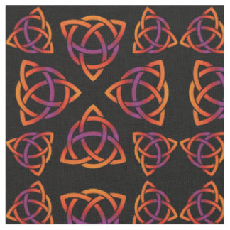 Tissu Oranges Motifs et pourpre du Triquetra celtique su