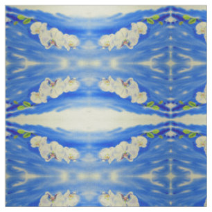 Tissu Orchidée Aquarelle peinture, brise, Nuages Mandala