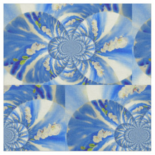 Tissu Orchidée aquarelle peinture, Nuages Mandala