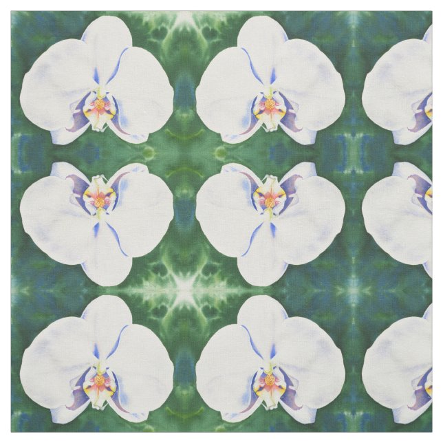 Tissu Orchidée blanche (Échantillon)