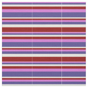 Tissu Orchidée, bleu ardoise foncé, beige et rouge foncé