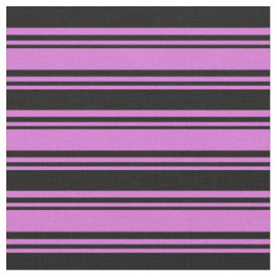 Tissu Orchidée et lignes noires/Motif de bandes