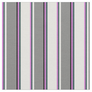Tissu Orchidée, gris ardoise foncée, cyan clair, gris et