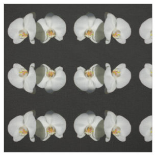 Tissu Orchidées blanches romantiques, photo florale trop