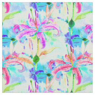 Tissu Orchidées tropicales colorées