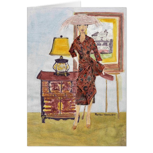 Tissu Oriental de Mode Matisse Aquarelle (Devant)