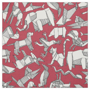Tissu origami animal diteur rouge