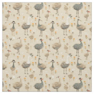Tissu Ostrich se demande : Whimsy Ostrich