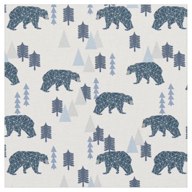 Tissu Ours de bois de petit garçon (Fermer)