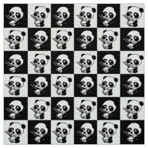 Tissu Ours De Panda Noir Et Blanc À damiers
