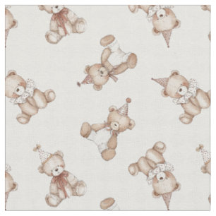 Tissu Ours en peluche rétro nostalgie Froissé à carreaux