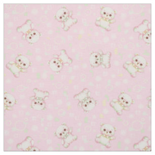 Tissu Ours pastel mignon et formes géométriques sans cou