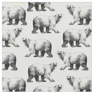 Tissu Ours polaire imprimé simple noir et blanc