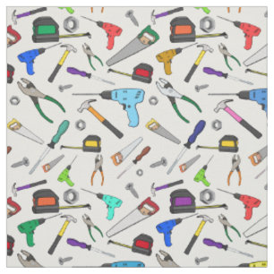 Tissu Outils de dessin amusant Motif d'illustration maté