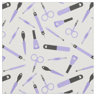Tissu Outils de manucure noire mou Motif