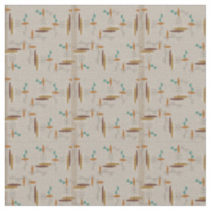 Tissu Ovales et lignes la moitié du siècle moderne