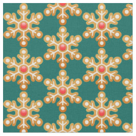 Tissu Pain d'épices de Noël Pneus de neige Motif vert