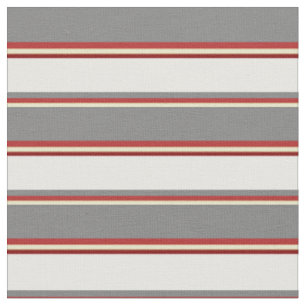 Tissu Pale Goldenrod, Rouge, Gris, Blanc & Maroon Motif