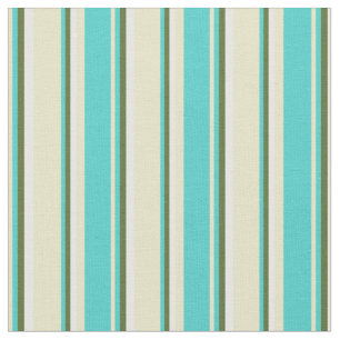 Tissu Pale Goldenrod, Turquoise, Vert Olive foncé, Blanc