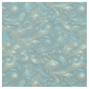 Tissu Palette bleu clair sur un design Baroque en bronze