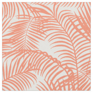 Tissu Palmier chic de corail tropical d'or simple floral