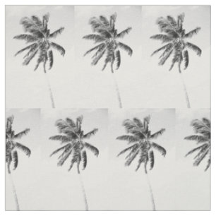 Tissu Palmier tropical noir et blanc photo d'été