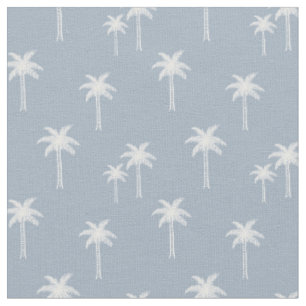 Tissu Palmiers Bohème Côtière Tropical Été Bleu