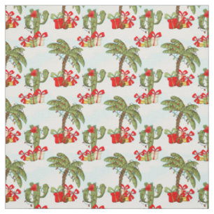 Tissu Palmiers de Noël festifs cactus motif
