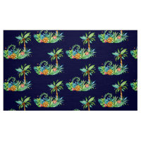 Palmiers tropicaux et fleurs sur la marine