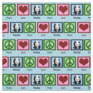 Tissu Pandas d'amour pour la paix