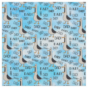Tissu Papa Fête des pères Bleu Bande dessinée Mouette Ap