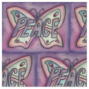 Tissu Papillon de la paix Inspirational Art matière tiss