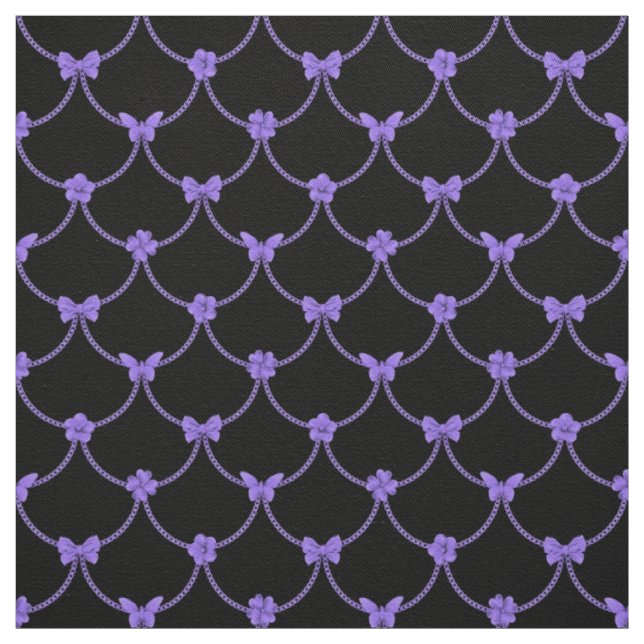 Tissu Papillon floral naturel moderne violet luxueux (Échantillon)