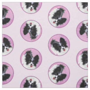 Tissu Papillon Peinture Noir et Blanc Original Chien Art